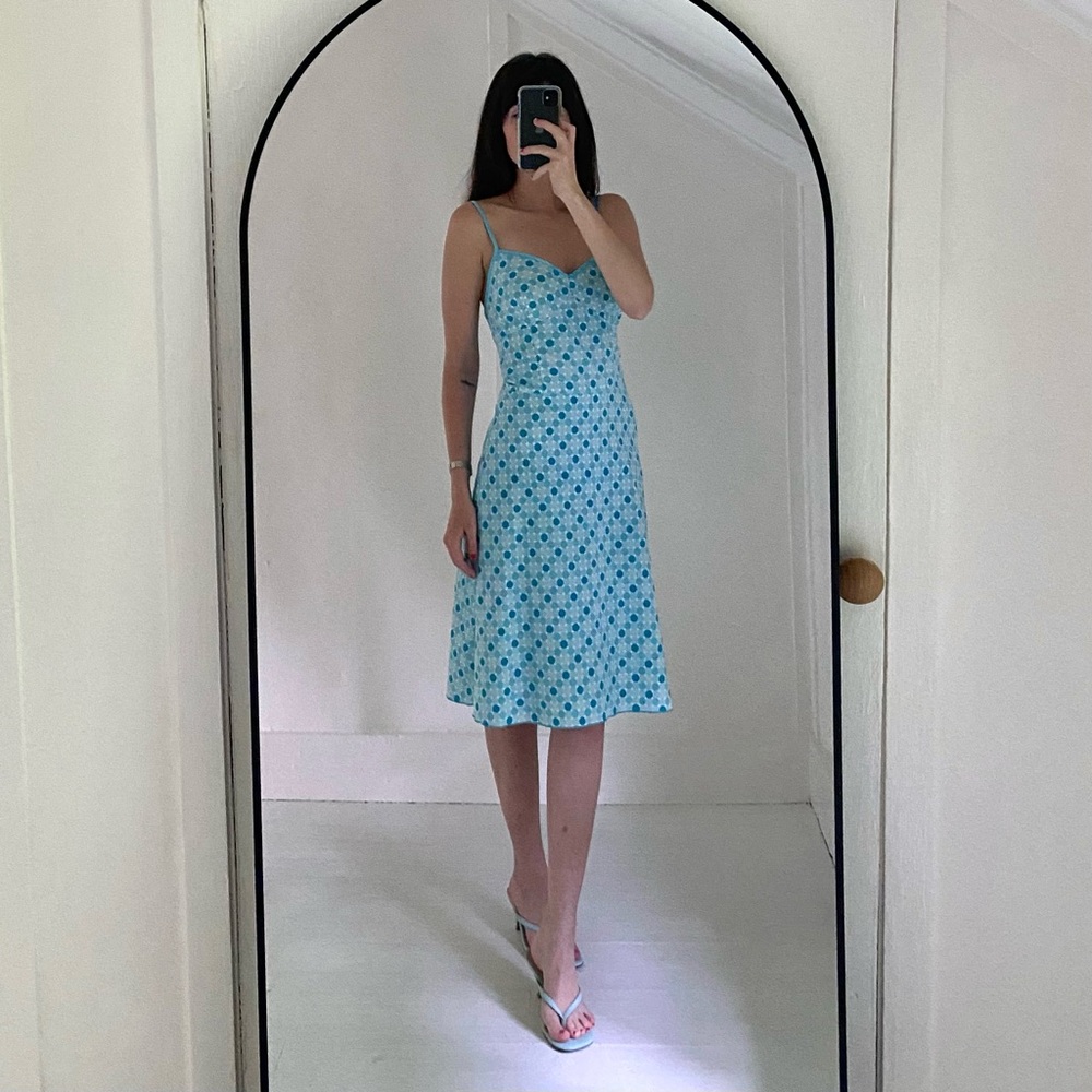 Zinc Vintage 90s Mod Printed A-Line Midi Dress Size 11